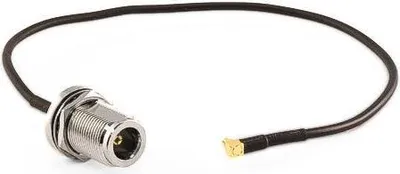 Produktbild von Pigtail N-Einbaubuchse auf MMCX-Winkelstecker 30 cm, Low Loss