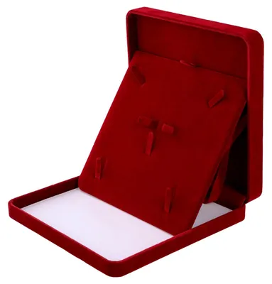 Immagine prodotto di Scatola in velluto per collane, scatola in velluto per gioielli, grande scrigno per gioielli, set di scatole regalo, espositore per gioielli da donna, collane, orecchini, anelli, gioielli da cerimonia, contenitore per gioielli (bordeaux)