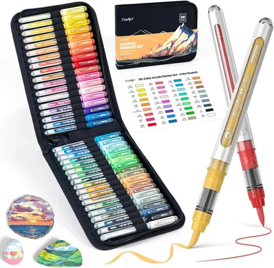 Produktbild von Acrylmalstifte Set 36 Farben, mit Stofftasche, für kreatives Malen