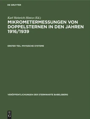 Produktbild von Mikrometermessungen von Doppelsternen in den Jahren 1916/1939