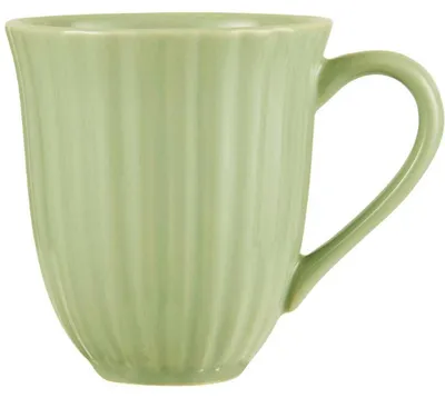 Produktbild von IB Laursen Becher mit Rillen Mynte WASABI Grün Keramik Geschirr Tasse 250 ml