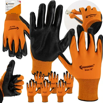Produktbild von Arbeitshandschuhe Schutzhandschuhe Nitrilhandschuhe 3 Paar Größe 10 L ungefüttert universell Werkstatt Garten Bau