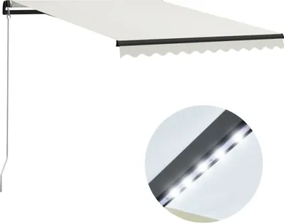 Produktbild von The Living Store Markise Manuell Einziehbar mit LED 300x250 cm Creme