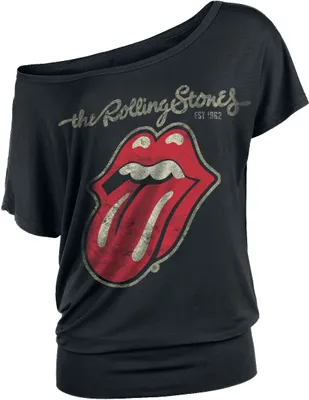 Produktbild von The Rolling Stones T-Shirt Damen Plastered Tongue schwarz L