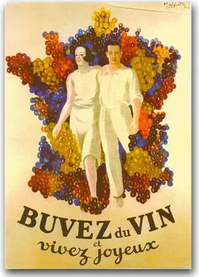 Produktbild von Poster - Canvas - Leinwand - 59,4 cm x 84,1 cm - Fotoposter - Leinwandkunst – Französischer Wein