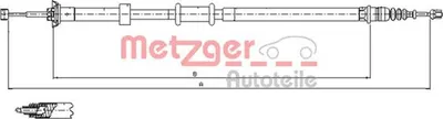 Produktbild von METZGER Handbremsseil Seilzug Feststellbremse für FIAT PANDA (169) Hinten Rechts 12.0726
