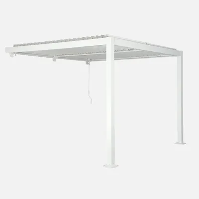 Produktbild von sweeek - Bioklimatische Wand Pergola mit Lamellendach Palace 3x3m  - Weiß