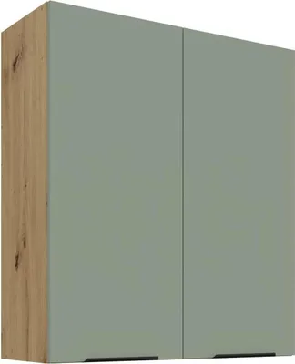 Immagine prodotto di Mobile a parete alto LUNARA - larghezza 80 cm, verde / rovere artigianale