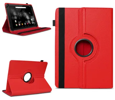Produktbild von Tablet Tasche für Doogee T20 T20S T20E Hülle Schutzhülle 360 Grad Drehbar CaseFarben:Rot