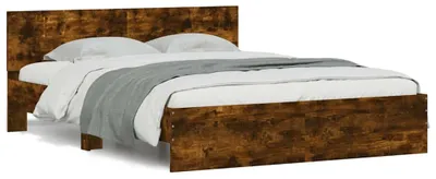 Produktbild von vidaXL Bettgestell mit Kopfteil Räuchereiche 140x190 cm