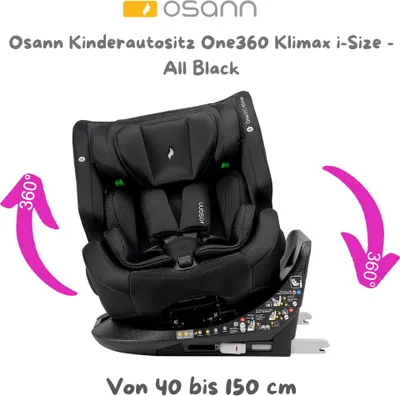 Obrázek produktu pro Dětská autosedačka Osann One360 Klimax i-Size - celočerná