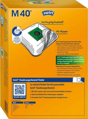 Produktbild von Swirl M40 Mirco Por Staubsaugerbeutel 4 StÃ1/4ck