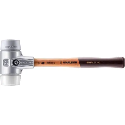 Produktbild von HALDER SIMPLEX Schonhammer Ø 60 mm TPE-mid grau / Superplastik weiß