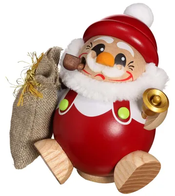 Produktbild von Seiffener Volkskunst Kugelräucherfigur Räuchermännchen Nikolaus - Größe ca. 11cm, für Räucherkerzen Größe M (Standard) - 19171