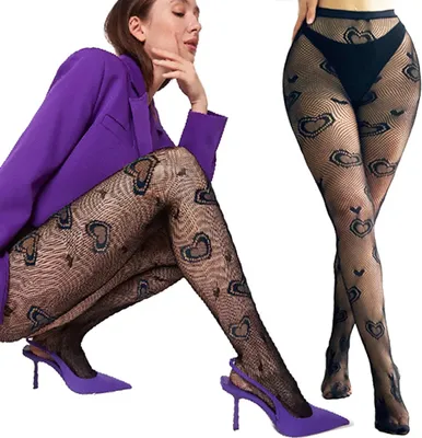 Obrázok produktu pre Srdcové Pančuchové Nohavice Elegantné Módne Pohodlné Odolné Sieťoviny