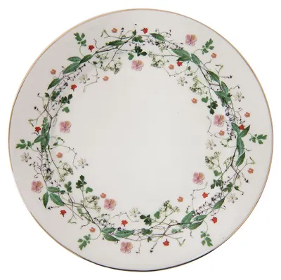 Immagine prodotto di Piatto da colazione Clayre & Eef Ø 21 cm fiori in porcellana verde