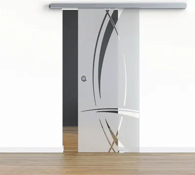 Produktbild von Pertura Glasschiebetür Komplettset Glera Tangle 02 900x2175 mm Rechts inkl. Beschlag Selir Aluminium Edelstahloptik,Grif