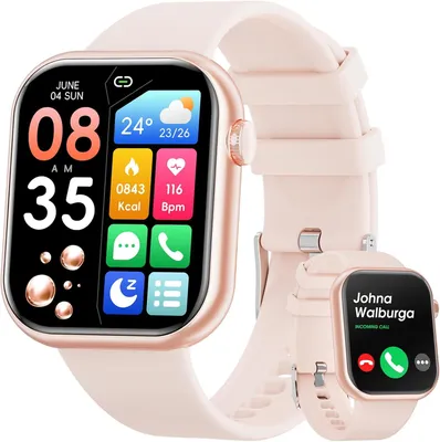 Produktbild von 1.85" Zoll Touchscreen Smart Watch mit Bluetooth Anrufe, Uhr Damen Herren mit 140+ Sportmodi SpO2 Pulsuhr Schlafmonitor Schrittzähler, Armbanduhr