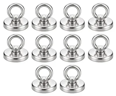 Magnetische Haken 10er-Pack, 18 kg, Neodym, rostbeständig