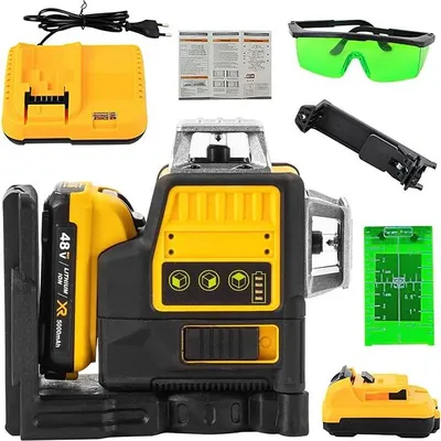 Obrázok produktu pre 3D laserová vodováha s 12 líniami, 48V lítium-iónová batéria, užívateľsky prívetivé rozhranie, 1 batéria na 1 nabitie