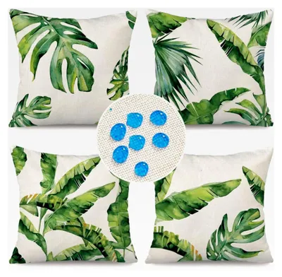 Produktbild von Wetterfeste Outdoor-Kissen 45x45 cm 4er Set Dekokissen, Kissenbezüge für Wohnzimmer, Garten, Balkon