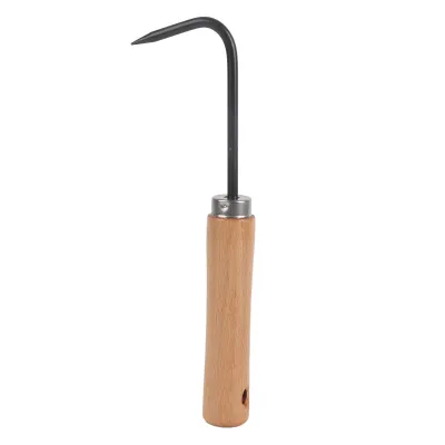 Imagen del producto de Gancho de raíz para bonsái de hierro resistente y madera de haya, con mango de madera cómodo. Herramientas de jardinería