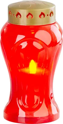 Produktbild von Grablicht MagicHome TG-26, mit LED-Kerze, für Grab, rot, 17 cm, (Bestandteil der Packung 2xAA)