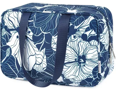 Obrázok produktu pre Kozmetická taška, veľká, cestovná, na make-up, pre ženy, modrá, 30x20x12 cm, vodeodolná