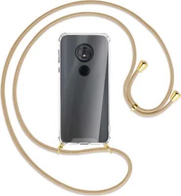 Produktbild von Handykette Backcover-Schutzhülle mit Band (Metall goldfarben) für Motorola Moto E5 / G6 Play - caramel
