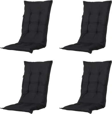 Produktbild von Madison - Gartenstuhlauflage High Back Panama schwarz - Ca. 123x50 cm - 4er-Set