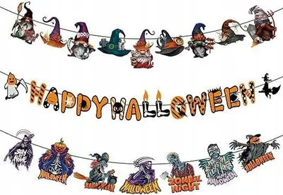 Immagine prodotto di Halloween banner appeso decorazioni strega zombie vampiro 3pcs