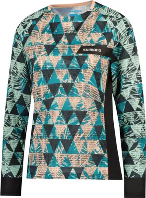 Produktbild von Shimano Woman's SAIKO Long Sleeve Jersey, Black/Green
