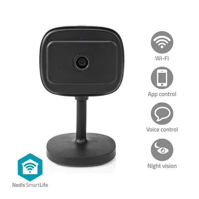 Produktbild von Nedis WIFICI07CBK, IP-Sicherheitskamera, Drinnen, Kabellos, 2417 - 2472 MHz, 3 dB, Tisch/Bank