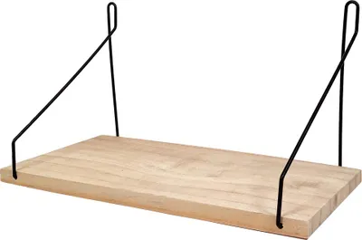 Produktbild von QUVIO Wandregal aus Holz und Stahl - Wandregal zum Anbringen von Wohnaccessoires - Braun und Schwarz