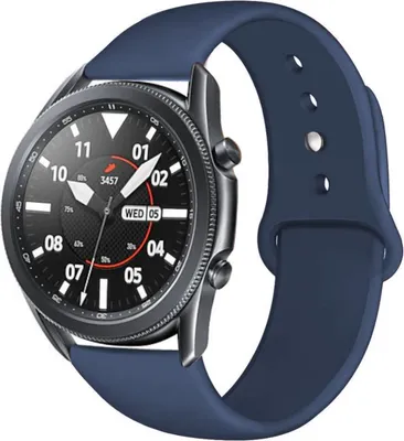 Produktbild von Strap-it Samsung Galaxy Watch 3 45mm Sportarmband (Dunkelblau)