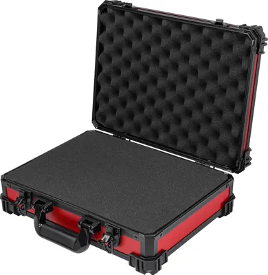 Produktbild von HMF 15502-03 Transportkoffer mit Rasterschaumstoff | 39 x 29 x 12 cm | Rot