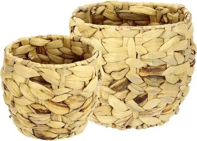 Produktbild von Famanu Pflanzgefäß-Set aus Wasserhyazinthe - Dekorative Körbe