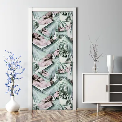 Produktbild von Dekorative Türtapete selbstklebend Klebefolie Türposter Türaufkleber Blaue Mohnblumen 70 x 200 cm