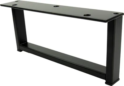 A black metal furniture leg with a minimalist design.