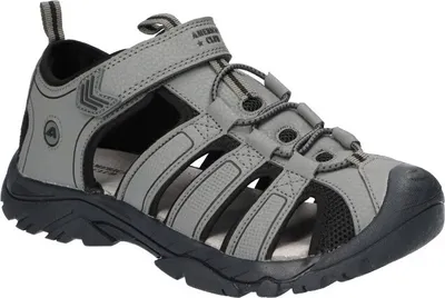 Produktbild von AMERICAN CLUB RL165 Solide Sandalen, Naturleder Innensohle, Klett Sandalen, Sportsandalen, Grau 37