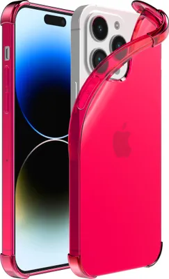 Produktbild von Smartphonica iPhone 14 Pro Max  transparente stoßfeste Silikonhülle mit Bumper - Neon Pink