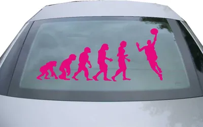 Produktbild von Indigos UG - Aufkleber Heckscheibe & Motorklappe DE6991 - pink - 600x252 mm - Evolution des Handballers - Auto Scheiben Fenster Heckklappe Tuning Racing JDM - Die cut