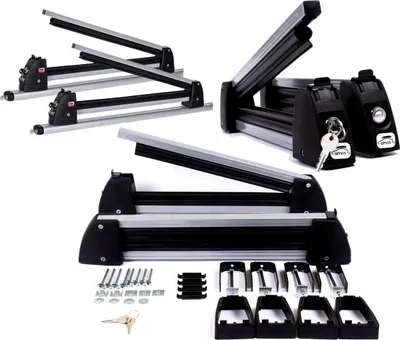 Obrázok produktu pre Nosič lyží pre 3 páry lyží Držiak lyží pre 2 snowboardy AMOS SKI LOCK hliníkový