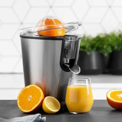 Obrázok produktu pre Odšťavovač citrónov z nehrdzavejúcej ocele, strieborný, automatický