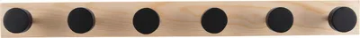 Produktbild von present time PT4049BK, Wand-montiert, Holz, 6 Haken, Holz, Schwarz, Erwachsene & Kinder