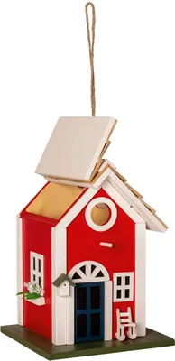 Produktbild von Holz Vogelhaus für Garten und Balkon - Dekorative Holz Vogelbox für Landhausstil
