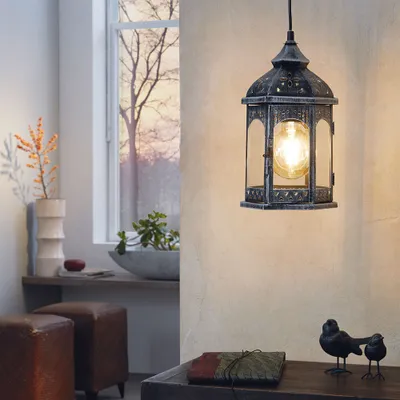 Produktbild von EGLO Pendelleuchte Vintage 60W E27 silber Ø 185mm antik, ohne Leuchtmittel