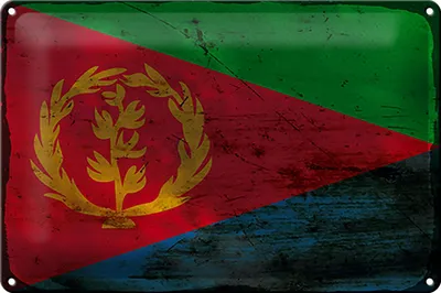 Produktbild von Blechschild Flagge Eritrea 30x20cm Flag of Eritrea Rost