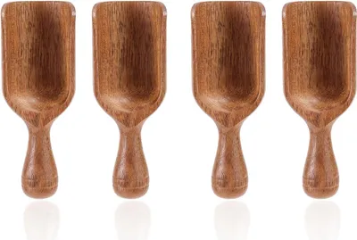 Produktbild von BOXOB 4er Set Mini Holz Kaffeelöffel, Multifunktionale Kaffeelöffel Salzmaßlöffel Kaffeekanne Küchenbedarf
