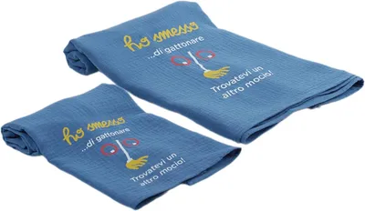 Produktbild von Kindergastücher Badehandtücher-Set 2 aus Baumwolle Weiche Blau
